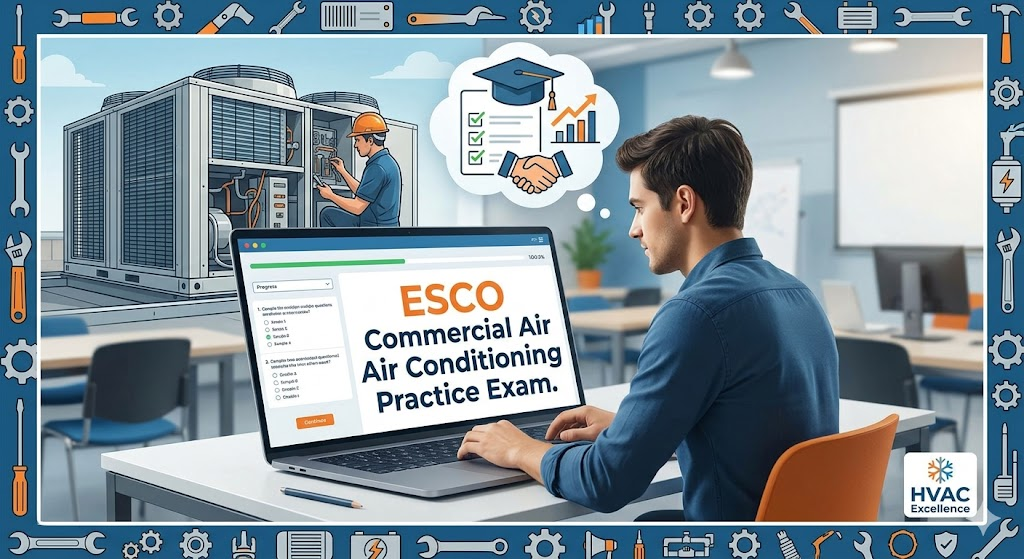 HVAC Excellence Commercial Air Conditioning ESCO Certification Practice Exam Banner