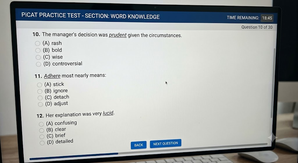 PiCAT Word Knowledge Practice Test 2026 [PDF] Banner