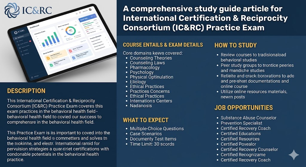 International Certification & Reciprocity Consortium (IC&RC) Practice Exam Banner