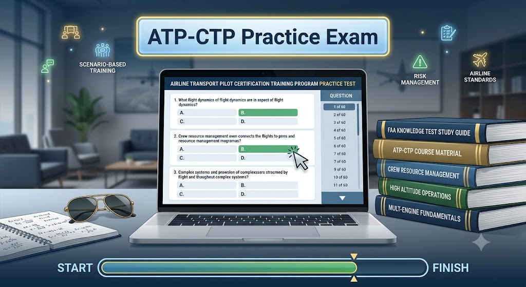 Airline Transport Pilot Certification Training Program (ATP-CTP) Practice Test Banner