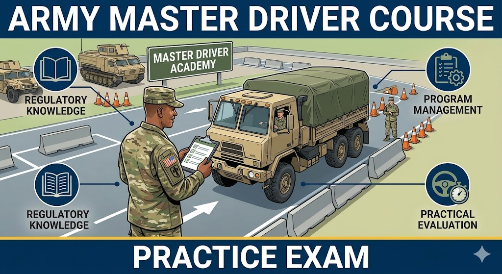 Army Master Driver Course Practice Exam Banner