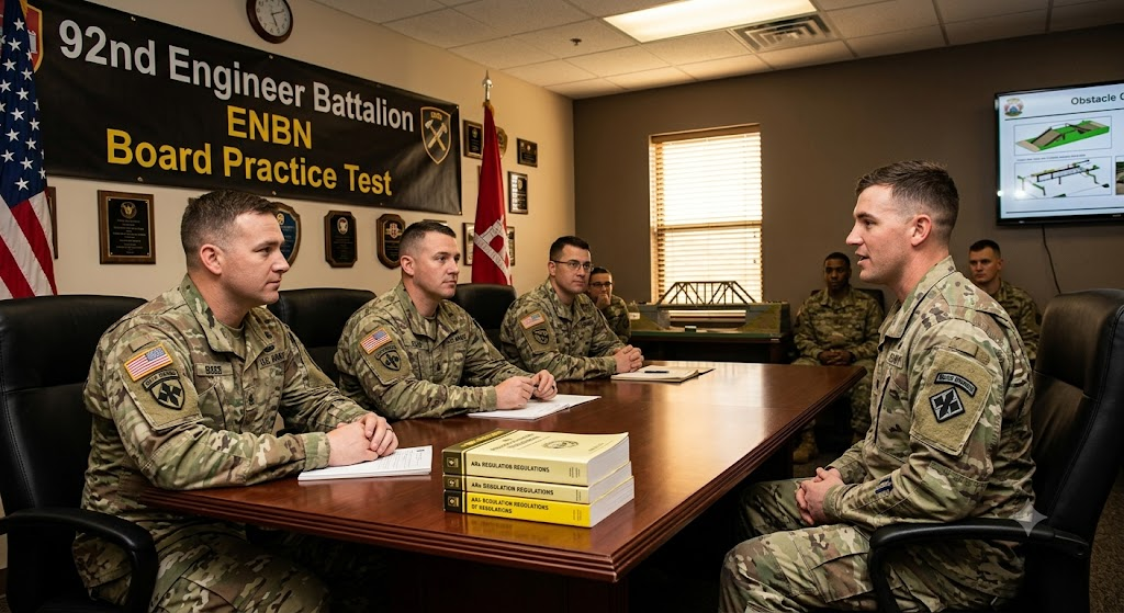 92nd Engineer Battalion (ENBN) Board Practice Test. Banner