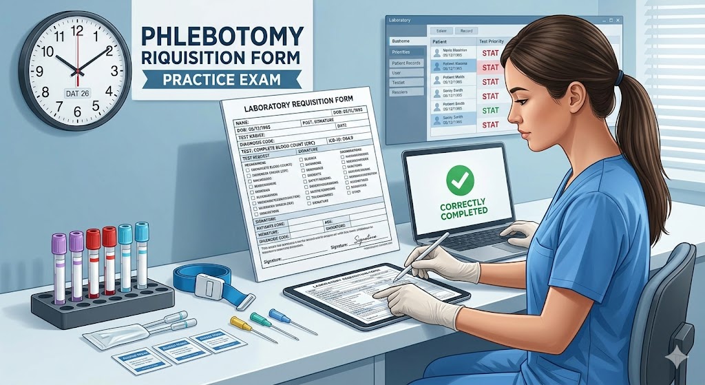Phlebotomy Requisition Form Practice Test Banner