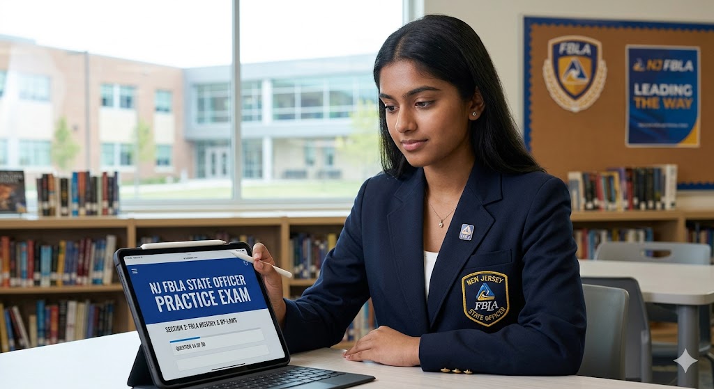 NJ FBLA State Officer Practice Exam Banner
