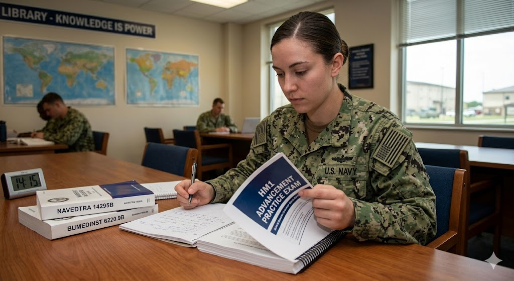 Hospital Corpsman First Class (HM1) Advancement Practice Exam Banner