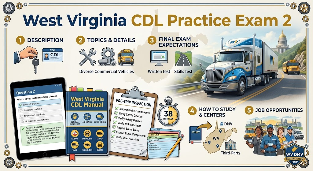 West Virginia CDL Practice Test 2 Banner