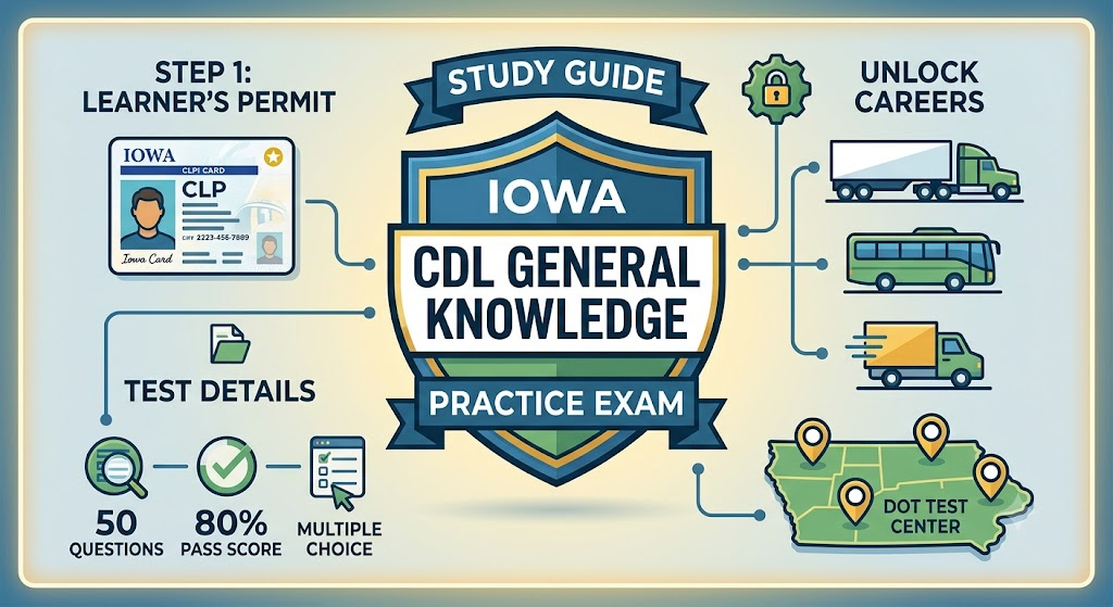 Iowa CDL General Knowledge Practice Test 3 Banner