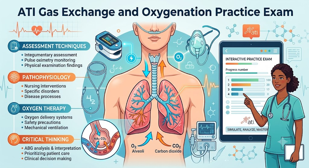 ATI Gas Exchange and Oxygenation Practice Exam Banner