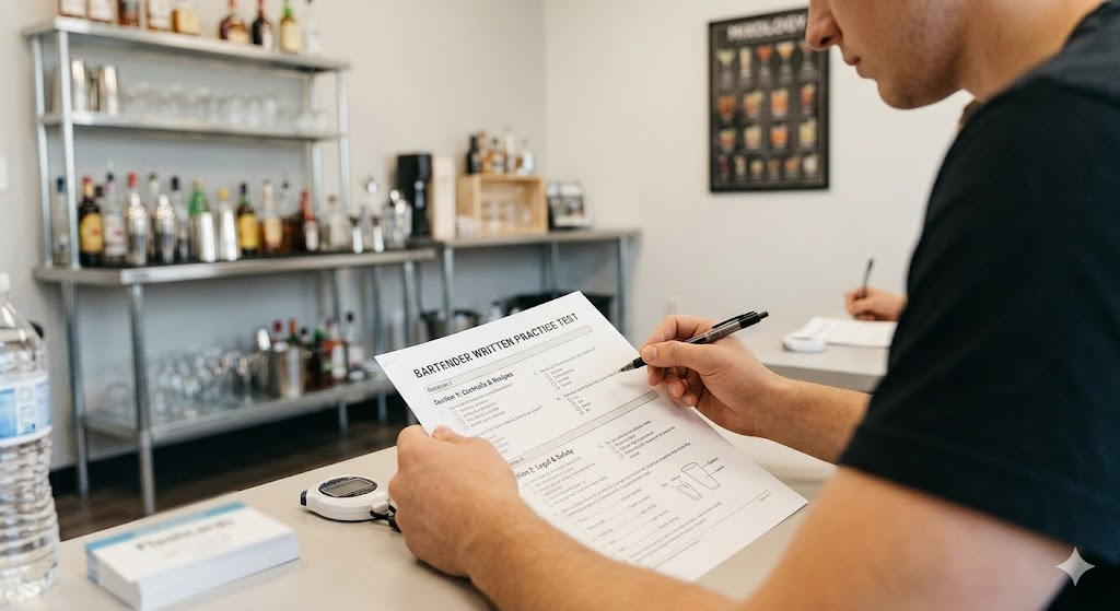 Bartender School Written Practice Test Banner
