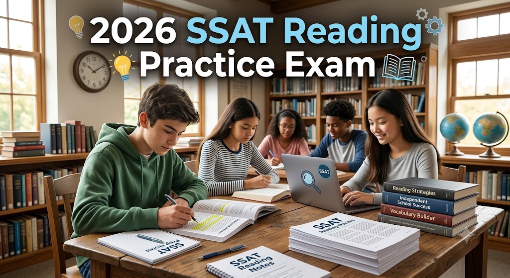 SSAT Math Practice Test 2026 [Timed Test] 25 Questions Answers Banner