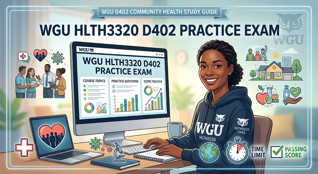 Western Governors University (WGU) HLTH3320 D402 Community and Public Health Practice Exam Banner