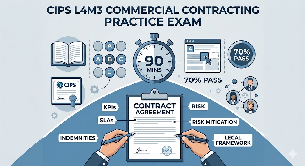 CIPS Commercial Contracting (L4M3) Practice Test Banner