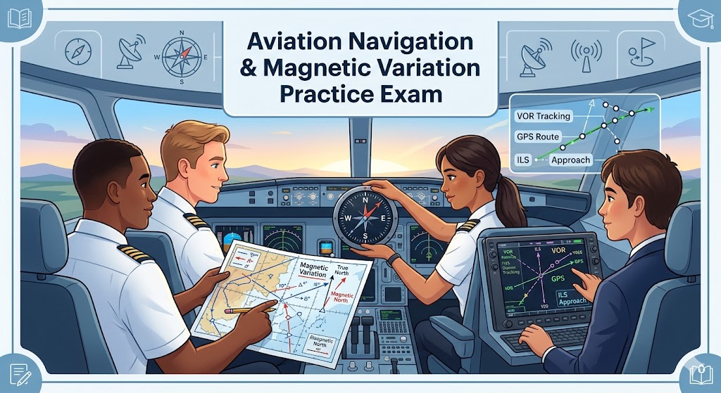 Magnetic Variation and Aviation Navigation Systems Practice Test Banner