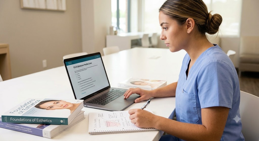 TDLR Esthetician Practice Exam Banner