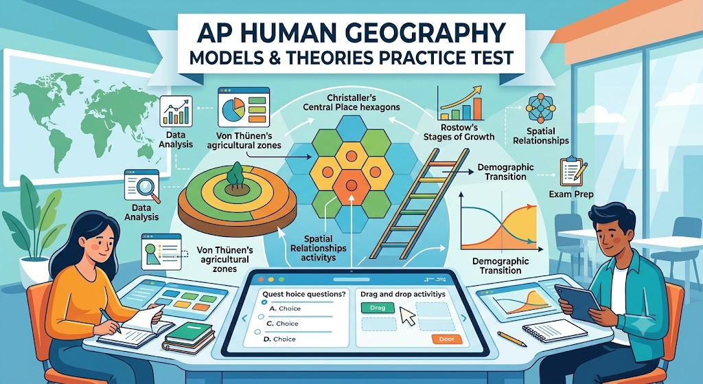 AP Human Geography (APHG) Models & Theories Practice Test Banner