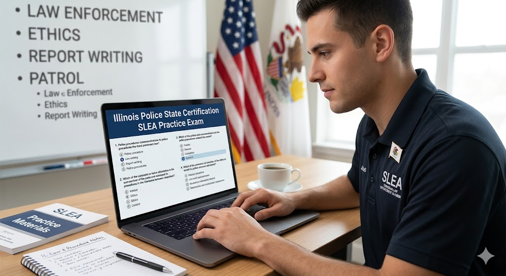 Illinois Police State Certification SLEA Practice Test Banner