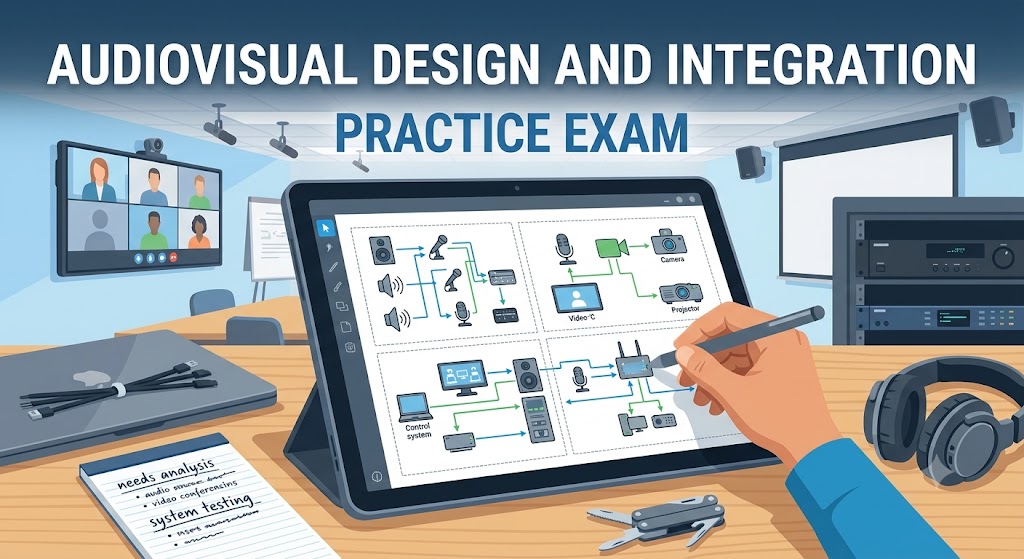 The Audiovisual Design and Integration Process Practice Test Banner