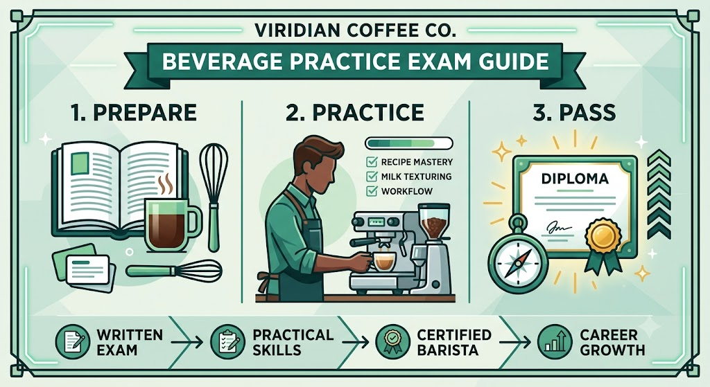 Viridian Coffee Co. Beverage Practice Exam Banner