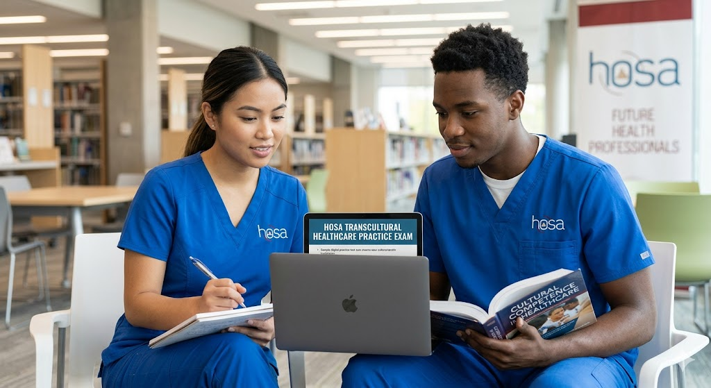 HOSA Transcultural Healthcare Practice Exam Banner