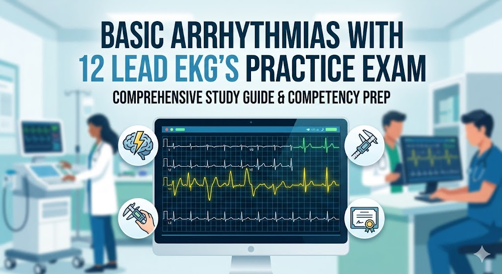 Basic Arrhythmias With 12 Lead EKG's Practice Test Banner