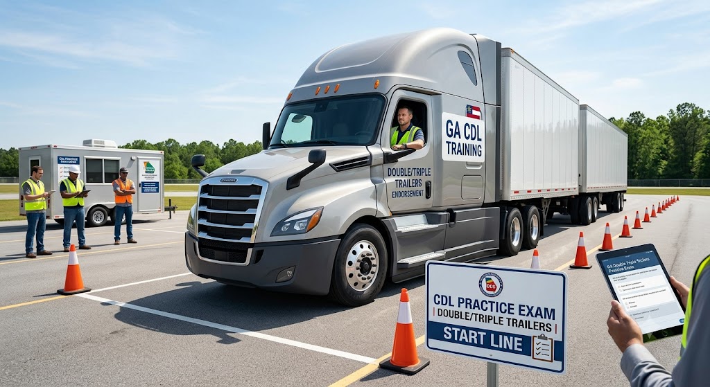Georgia CDL Double/Triple Trailers Practice Test Banner
