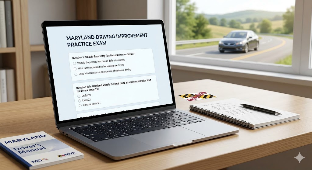 Maryland Driving Improvement Practice Test Banner