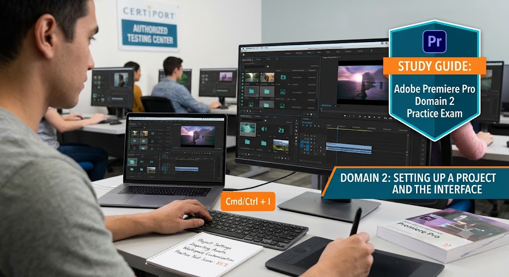 Adobe Premiere Domain 2 Practice Exam Banner