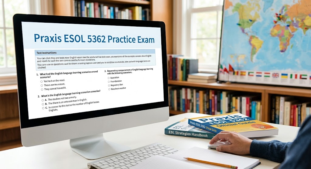 Praxis Interactive ESOL 5362 Practice Test Banner