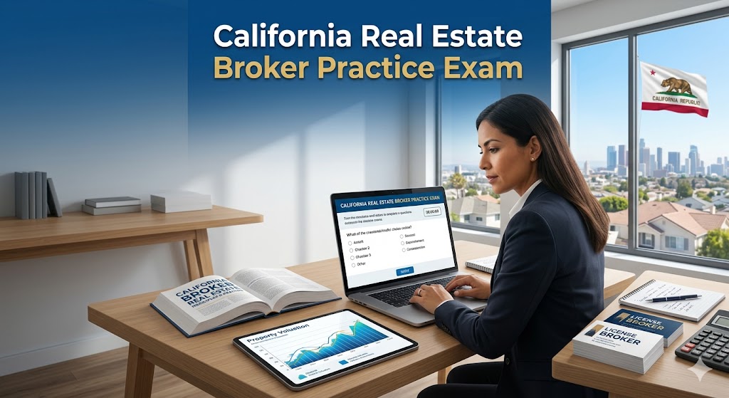 California Real Estate Broker Practice Exam Banner