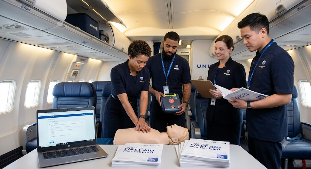 United Airlines First Aid Practice Test Banner