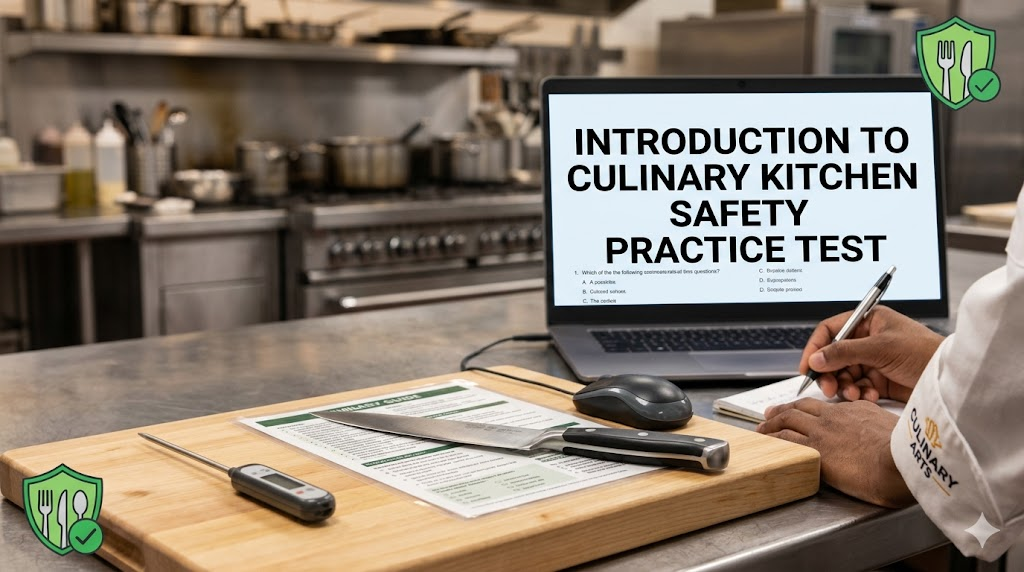 Introduction to Culinary Kitchen Safety Practice Test. Banner