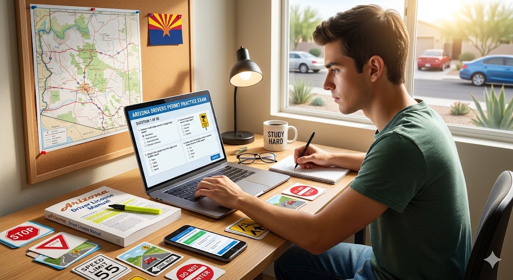 Arizona Drivers Permit Practice Exam Guide Banner