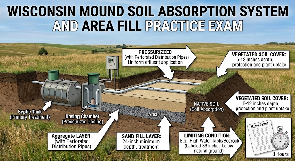 Wisconsin Mound Soil Absorption System and Area FillPractice Exam Banner