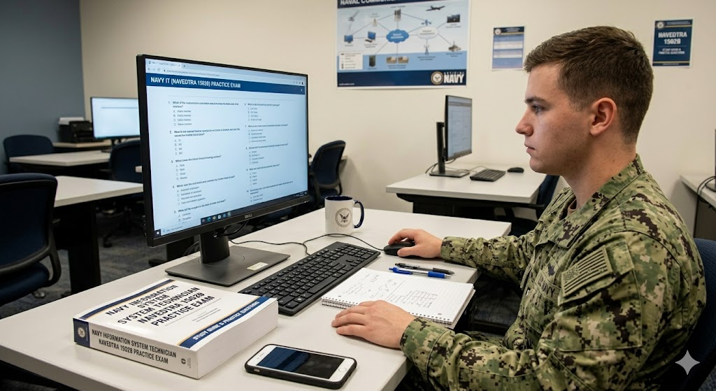 Information System Technician (NAVEDTRA 15028) Training Series Practice Test Banner