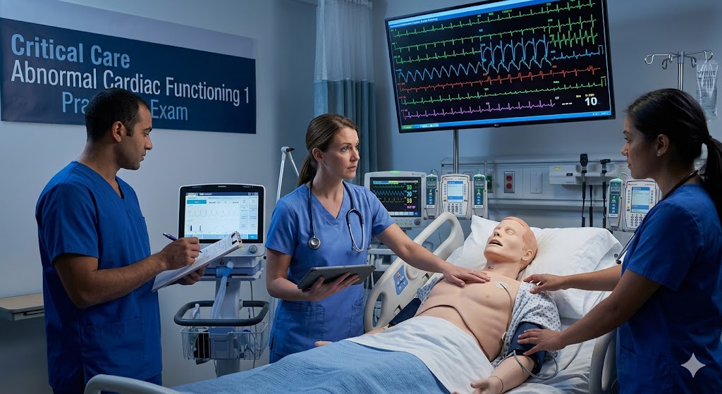 Critical Care Abnormal Cardiac Functioning 1 Practice Exam Banner
