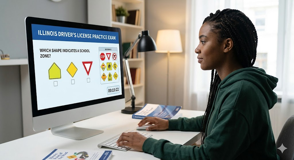 Illinois Driver's License Practice Exam Banner