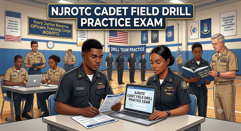 NJROTC Cadet Field and Drill Manual Practice Test Banner