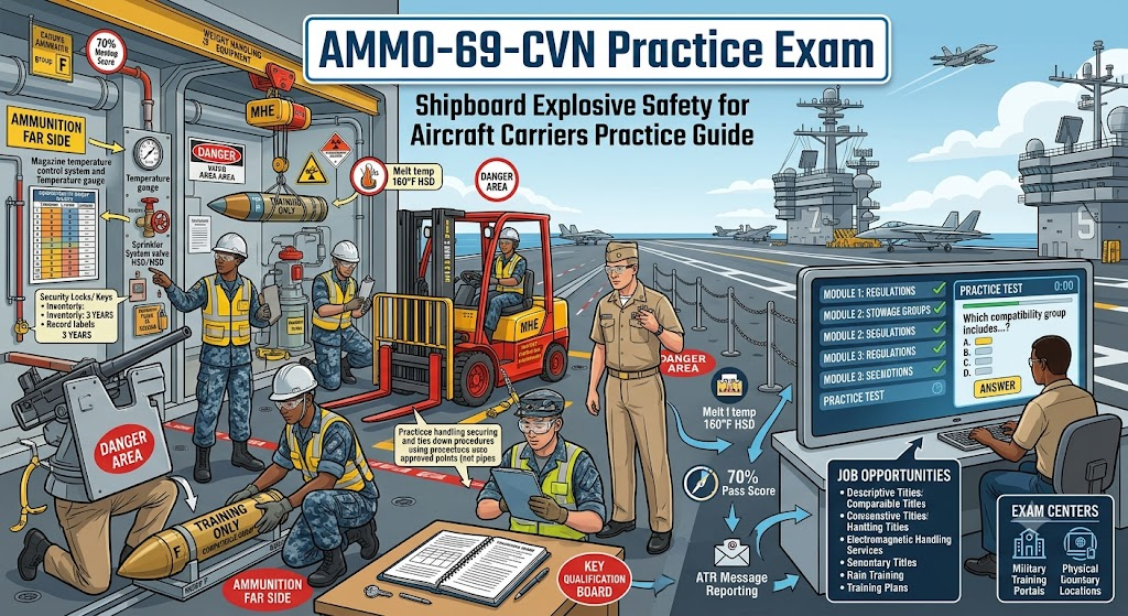 AMMO-69-CVN Shipboard Explosive Safety for Aircraft Carriers Practice Test Banner