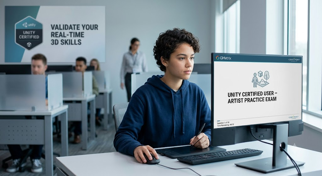 Unity Certified User – Artist Certification Practice Exam Banner