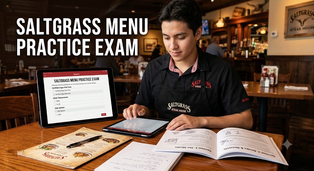 Saltgrass Menu 1 Practice Test Banner