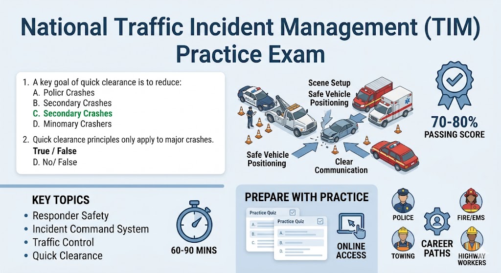 National Traffic Incident Management (TIM) Practice Exam Banner