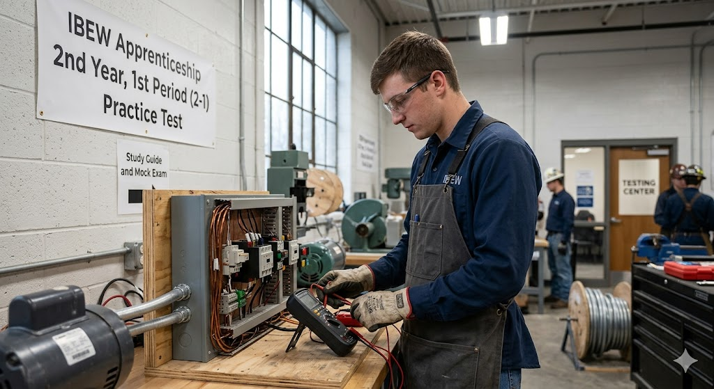 IBEW Apprenticeship 2nd Year, 1st Period (2-1) Practice Test Banner