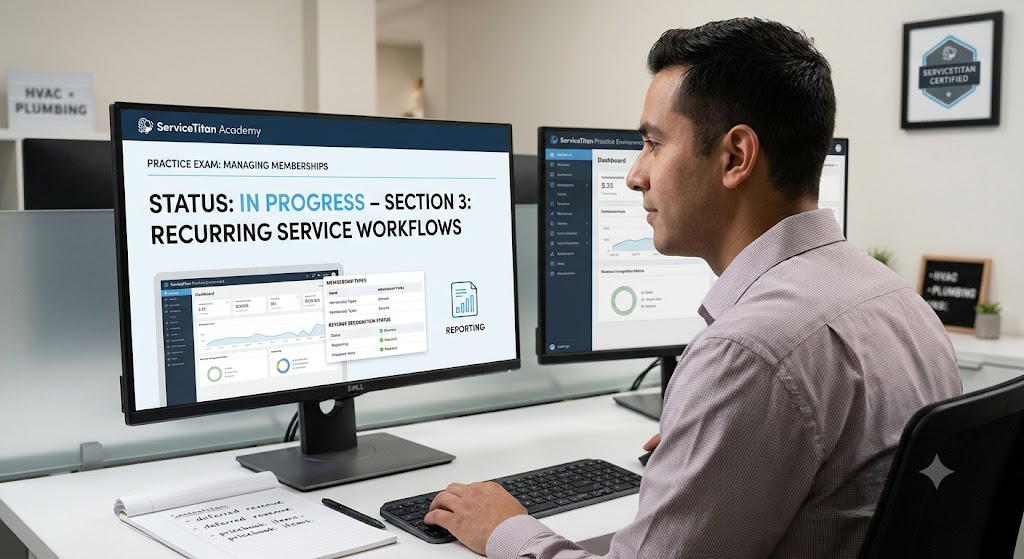 ServiceTitan Managing Memberships Practice Exam Banner