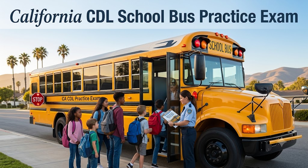 California CDL School Bus Practice Test Banner