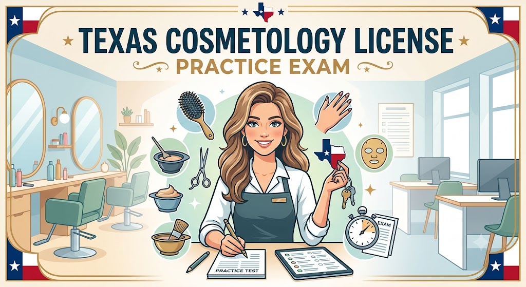 Texas Cosmetology License Practice Exam Banner