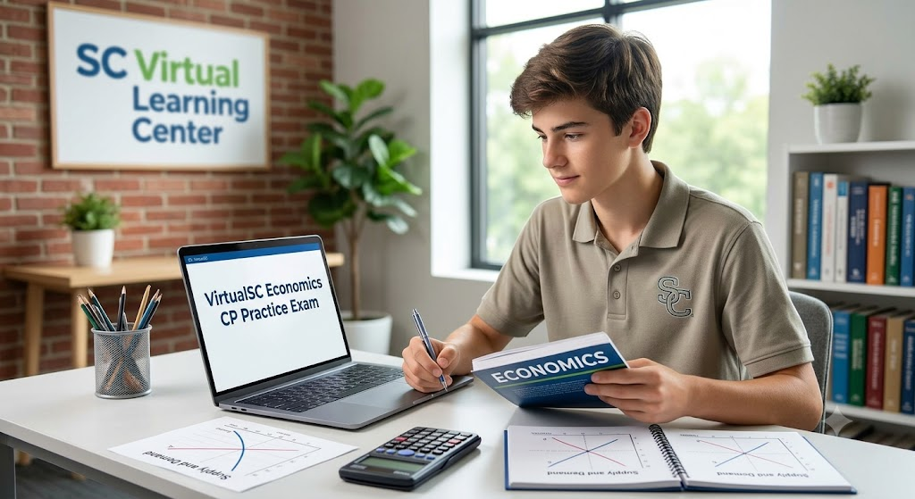 VirtualSC Economics CP Practice Exam. Banner