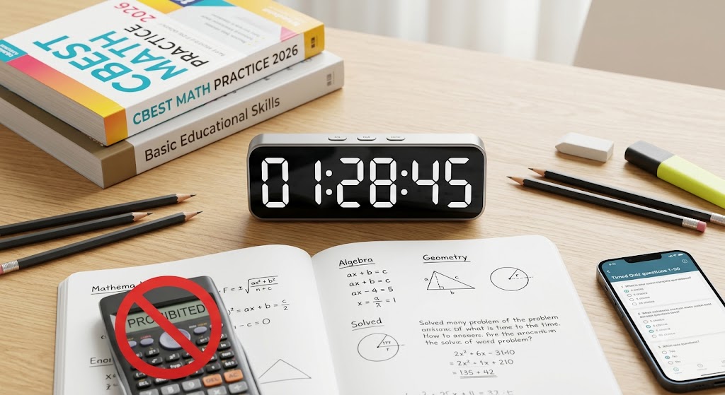 CBEST Math Practice Test 2026 [Timed] Quiz Questions Answers Banner