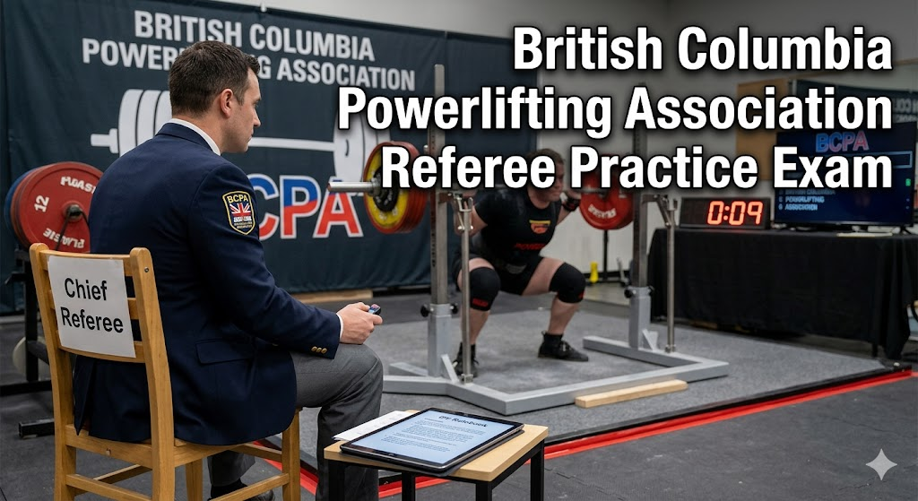 British Columbia Powerlifting Association Referee Practice Exam Banner
