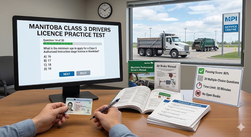 Manitoba Class 3 Drivers Licence Practice Test Banner