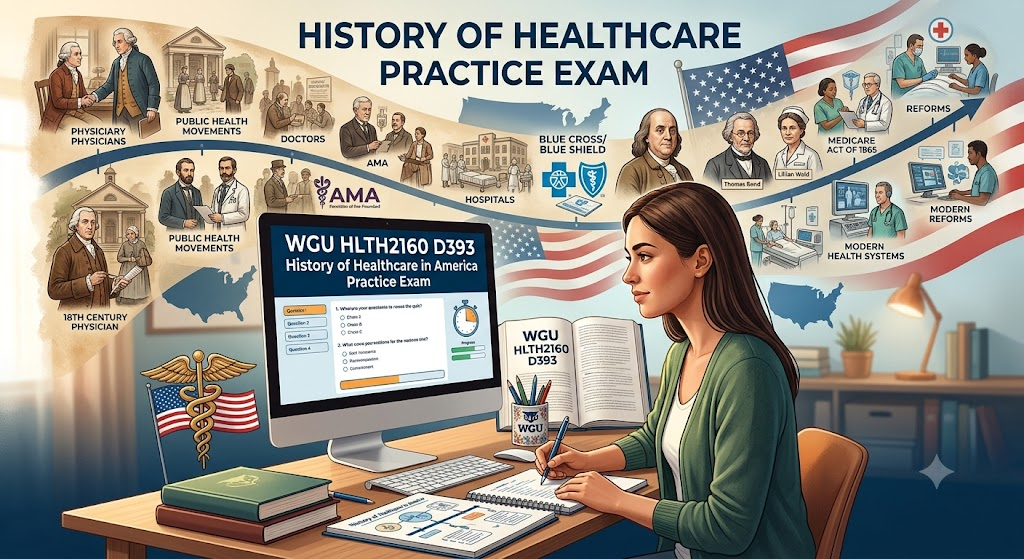 Western Governors University (WGU) HLTH2160 D393 History of Healthcare in America Practice Exam Banner